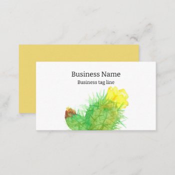 Cactus Plant Yellow Flower Desert  Business Card by CountryGarden at Zazzle