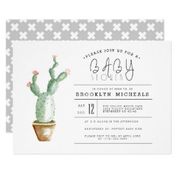 Cactus Planter | Watercolor Baby Shower Card