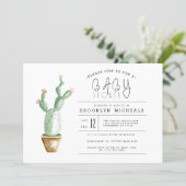 Cactus Planter | Watercolor Baby Shower Invitation (Standing Front)
