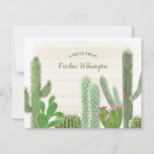 Cactus Plants Boho Desert Watercolor Note Card