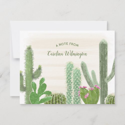 Cactus Plants Boho Desert Watercolor Note Card