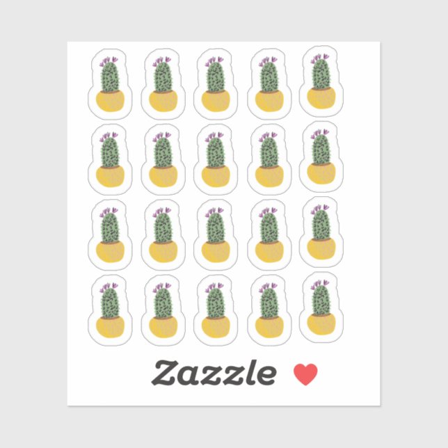 Cactus Plants Cheetah Doodle Design Sticker (Sheet)