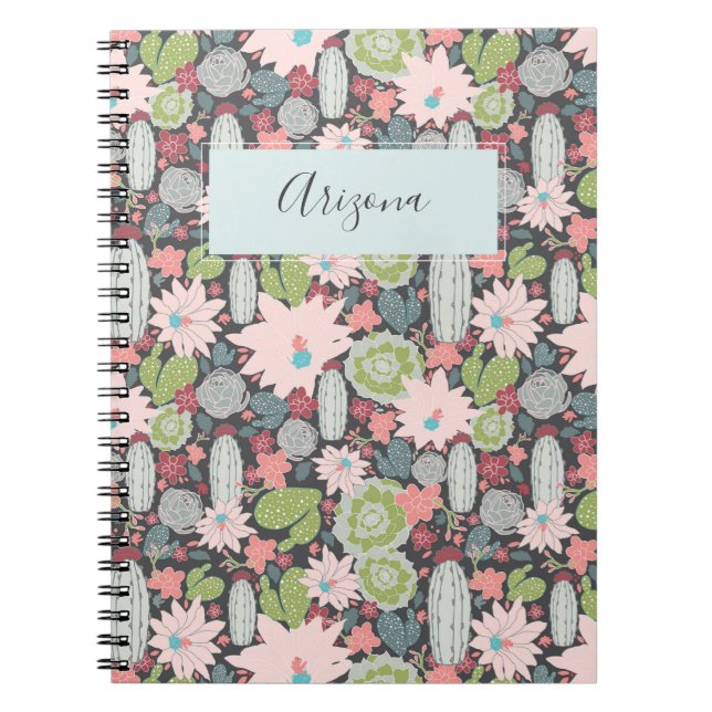 Cactus Plants Succulents Personalized Notebook (Front)