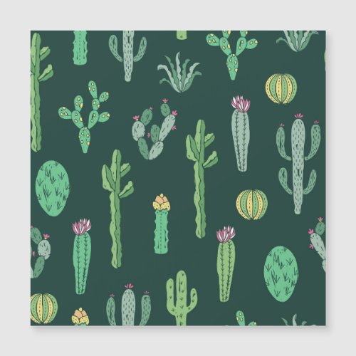 Cactus Plants Vintage Seamless Background