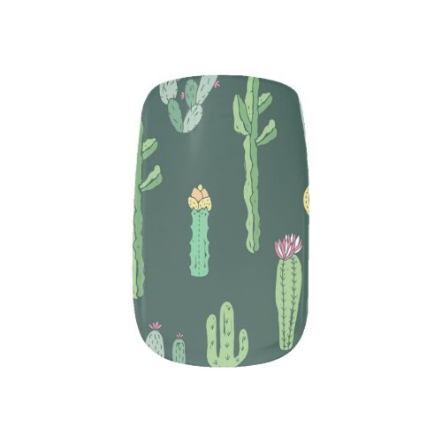 Cactus Plants Vintage Seamless Background Minx Nail Art