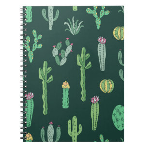 Cactus Plants: Vintage Seamless Background Notebook