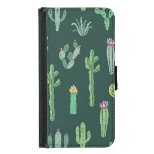Cactus Plants: Vintage Seamless Background Samsung Galaxy S5 Wallet Case