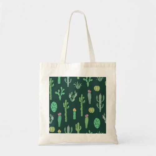 Cactus Plants Vintage Seamless Background Tote Bag