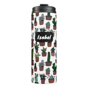 Cactus Potted Plants Cute Pattern CUSTOM Gift Thermal Tumbler