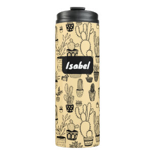 Cactus Potted Plants Cute Pattern CUSTOM Gift Thermal Tumbler