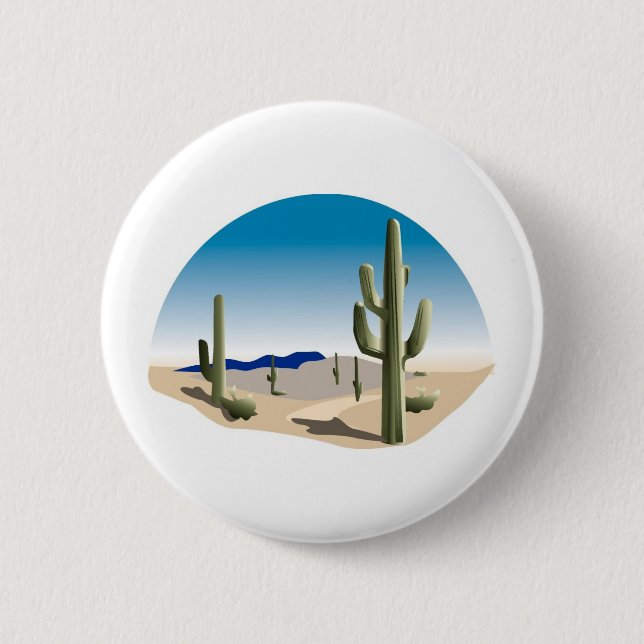 Cactus Prairie Scene Pinback Button (Front)