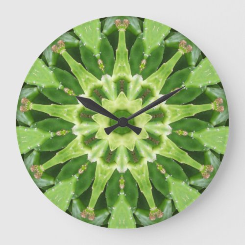 Cactus Prickle Frenzy Fractal Large Clock