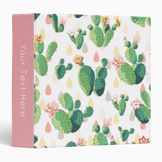 Cactus Print 3-Ring Binder (Front/Spine)
