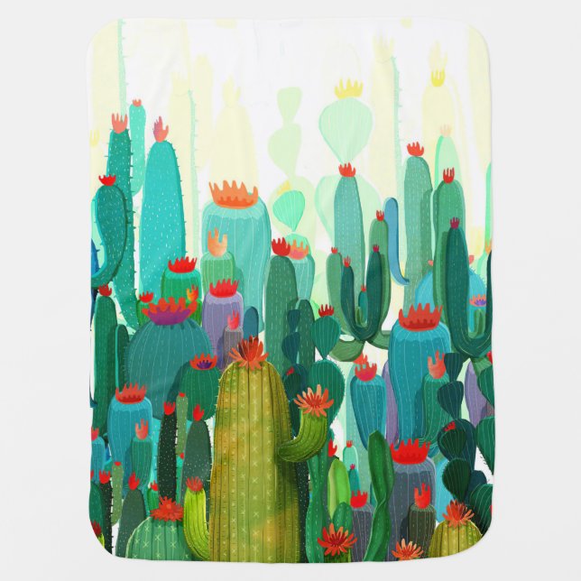 Cactus Print | A Lot Of Cactus Baby Blanket (Front)