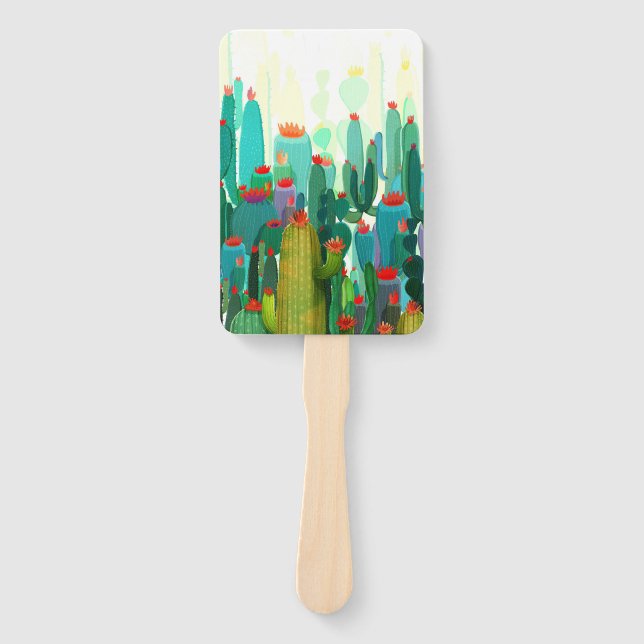 Cactus Print | A Lot Of Cactus Hand Fan (Front)