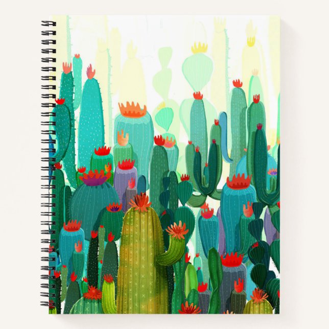Cactus Print | A Lot Of Cactus Notebook (Front)
