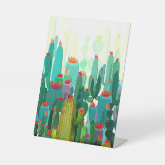 Cactus Print | A Lot Of Cactus Pedestal Sign