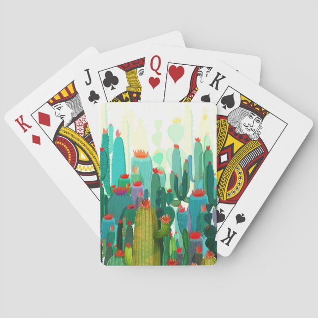 Cactus Print | A Lot Of Cactus Poker Cards (Back)