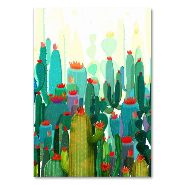 Cactus Print | A Lot Of Cactus Table Number (Front)