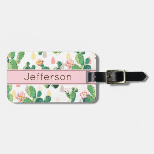 Desert Floral Cactus Flower Rubber Baggage Luggage Traveling Tag 