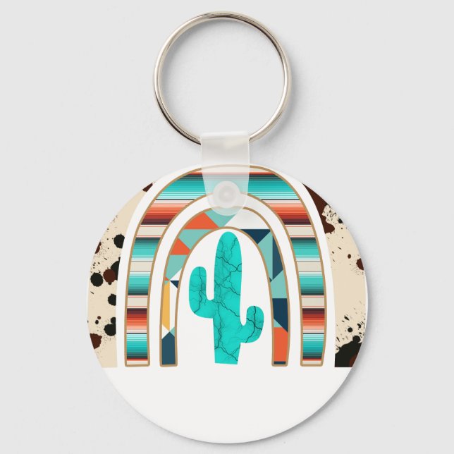 cactus rainbow keychain (Front)