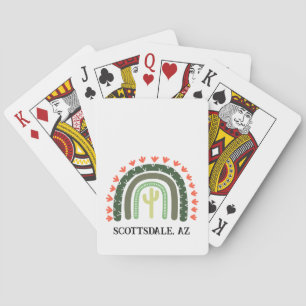 Cactus Rainbow LOCATION Modern Desert Colorful Poker Cards