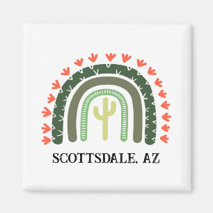 Cactus Rainbow Modern Desert Southwest Own Text Magnet