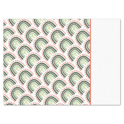 Cactus Rainbow Orange Green White Modern Tissue Paper