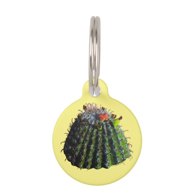 Cactus Round Pet Tag (Front)