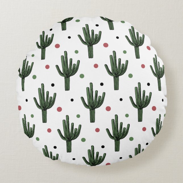 Cactus Round Pillow (Front)