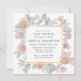 Cactus Rustic Boho Baby Shower Invitation