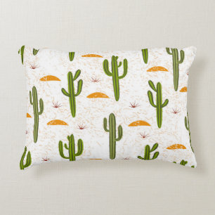 Cactus Sand: Mexican Style Seamless. Accent Pillow