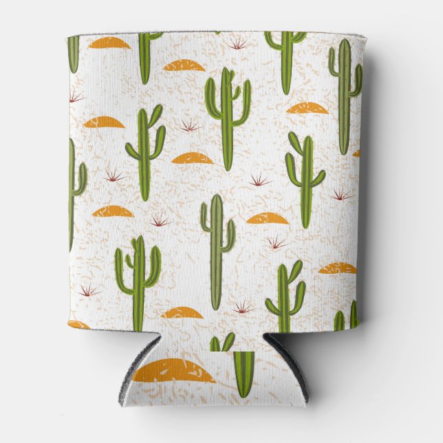 Cactus Sand: Mexican Style Seamless. Can Cooler (Front)