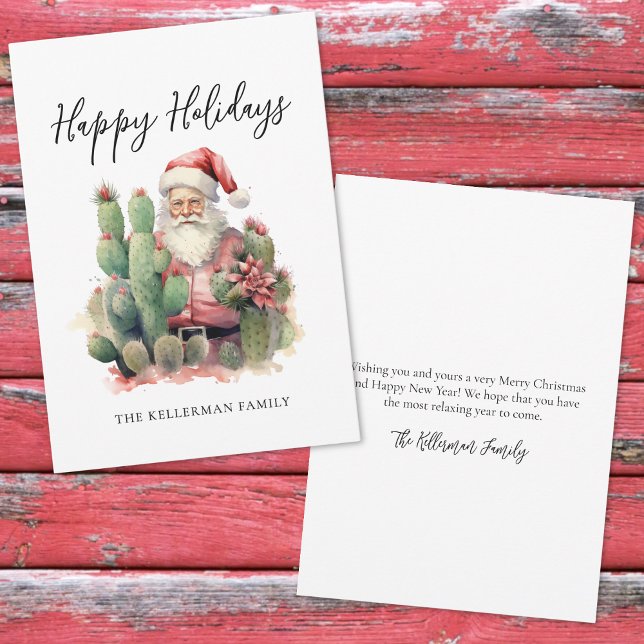 Cactus Santa Happy Holidays Christmas Holiday Card (Cactus Santa Happy Holidays Christmas Holiday Card)