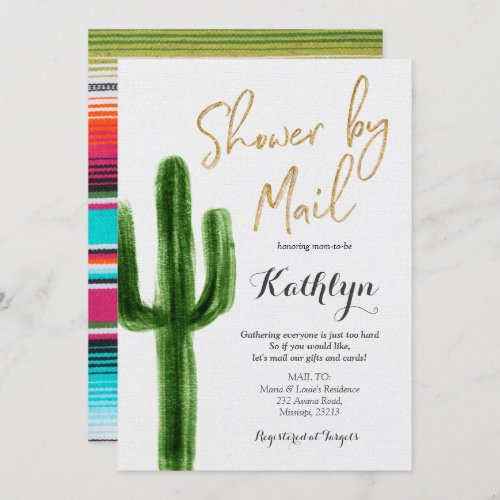 Cactus Shower by Mail Invitation
