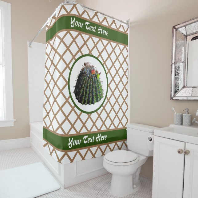 Cactus Shower Curtains - Optional Personalization (In Situ)