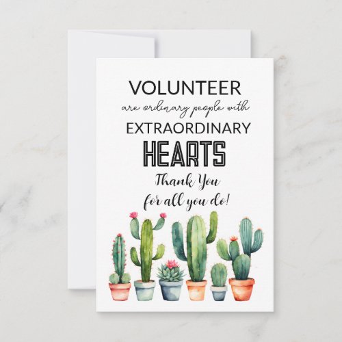 cactus simple volunteer appreciation week card