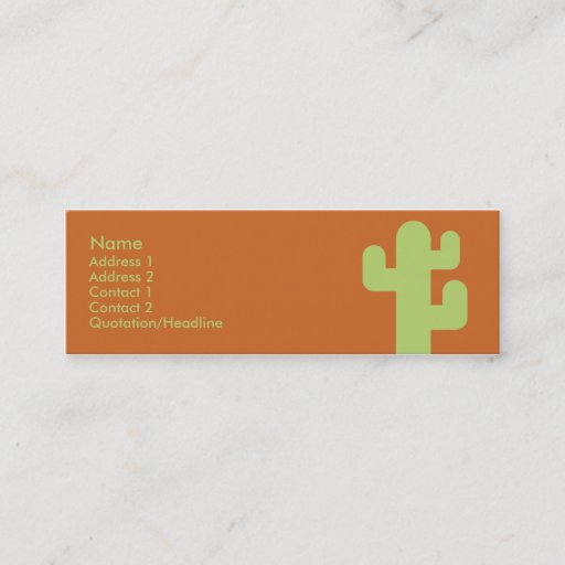 Customizable Cactus - Skinny Business Card Templates