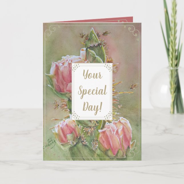 Cactus Special Day Greeting Card (Front)