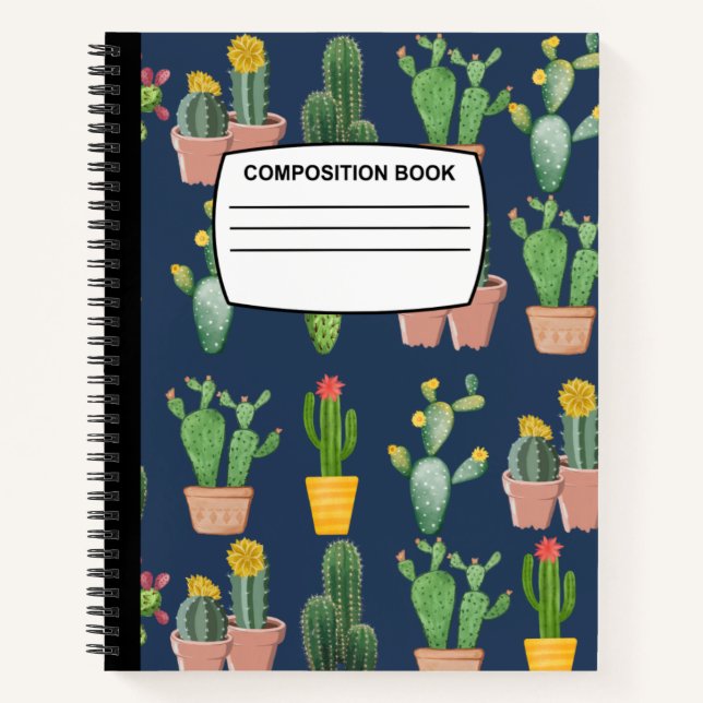 Cactus Spiral Composition Notebook (Front)