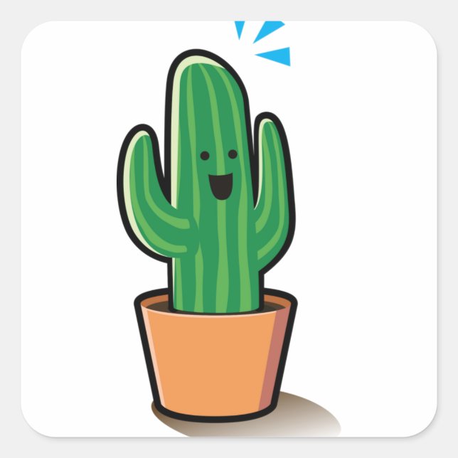 Cactus Square Sticker (Front)