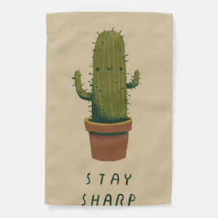 Cactus Stay Sharp Garden Flag