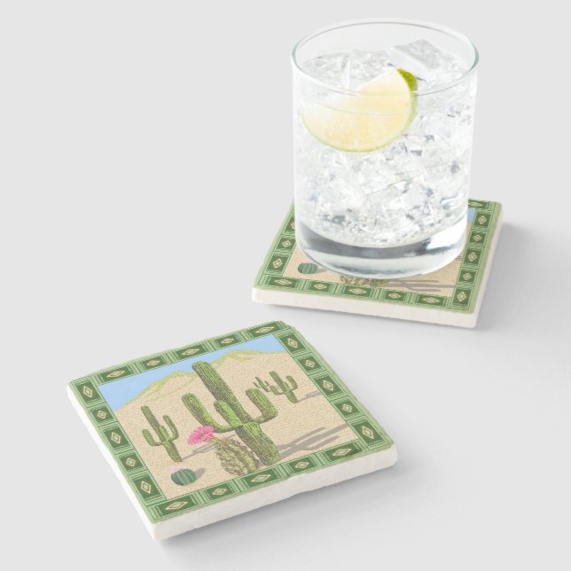 Cactus Stone Coaster (Side)
