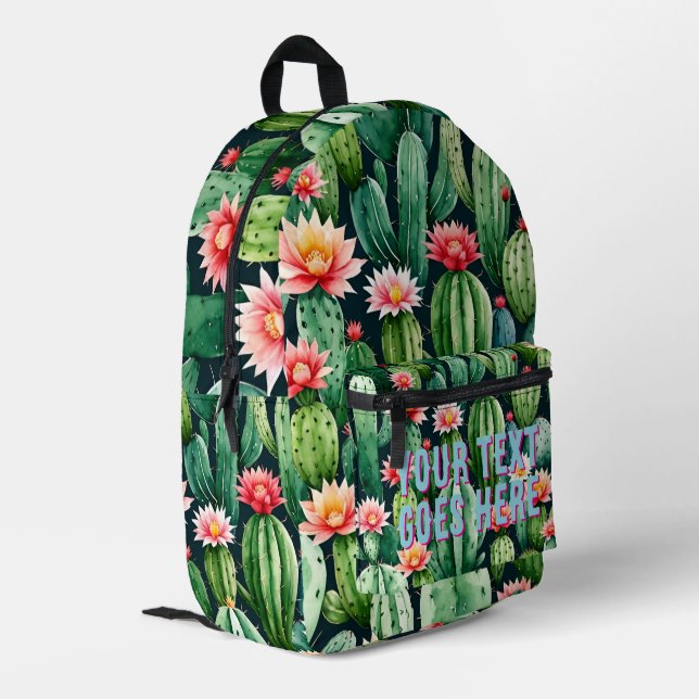 Cactus & Succulent Backpack Custom text Mexico (Back Corner Left)