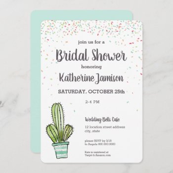 Cactus Succulent Bridal Shower Invitation by LaurEvansDesign at Zazzle