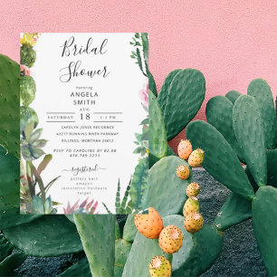 Cactus Succulent Bridal Shower Invitation