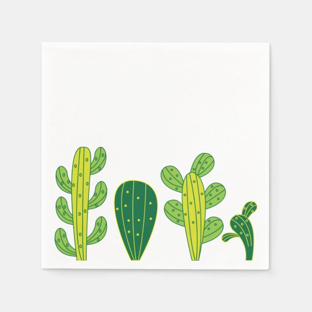 Cactus Succulent Cacti Party Napkins (Front)