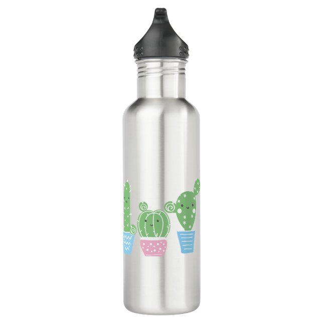 cactus, succulent, cute art fiesta, mexican, stainless steel water bottle (Right)
