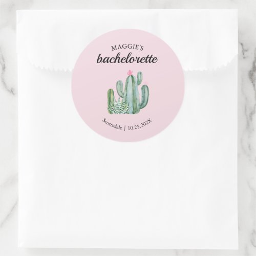 Cactus Succulent Desert Bachelorette Favor Classic Round Sticker