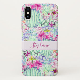 Cactus Succulent Floral Foliage Personalized iPhone X Case